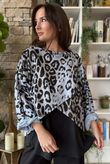 Toka Wraparoo Top Leopard Denim -